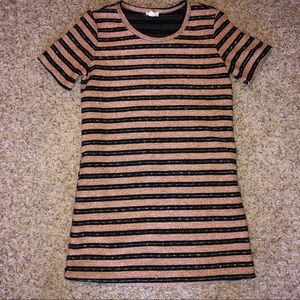 Tan and black t shirt dress